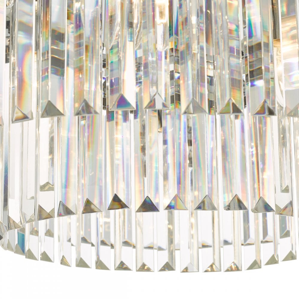 CEL4822 Celeus 6 Light Flush Matt Anthracite & Crystal