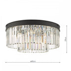 CEL4822 Celeus 6 Light Flush Matt Anthracite & Crystal