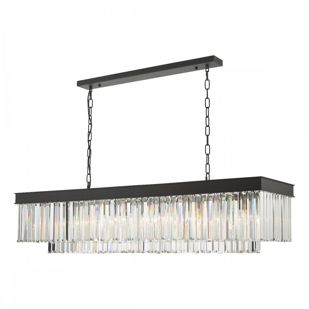 CEL6422 Celeus 6 Light Bar Pendant Anthracite & Crystal