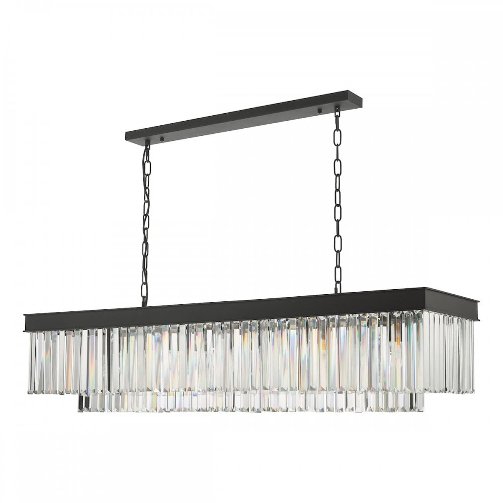 CEL6422 Celeus 6 Light Bar Pendant Anthracite & Crystal