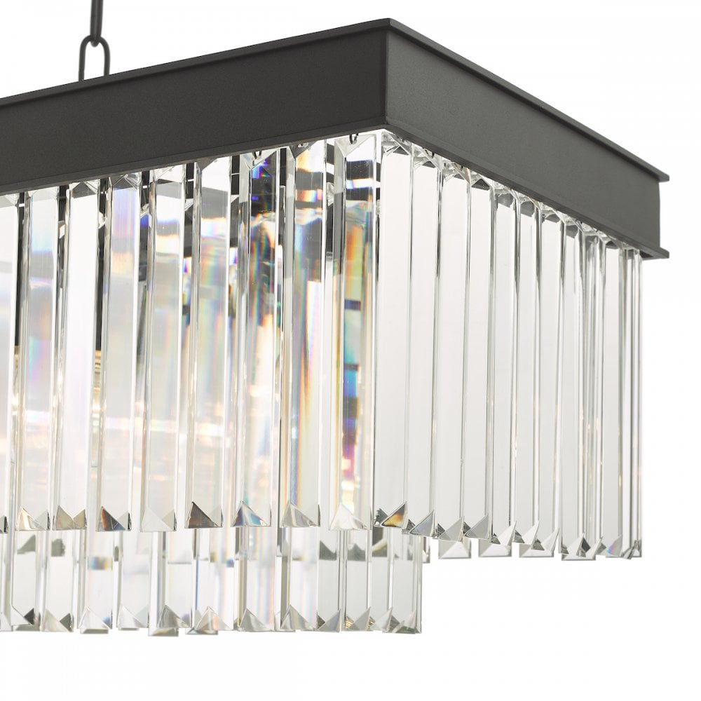 CEL6422 Celeus 6 Light Bar Pendant Anthracite & Crystal