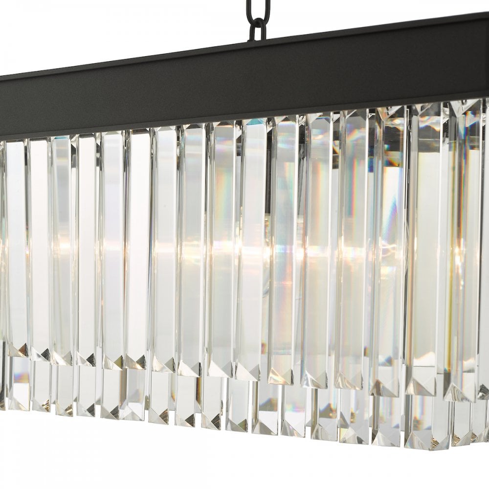 CEL6422 Celeus 6 Light Bar Pendant Anthracite & Crystal