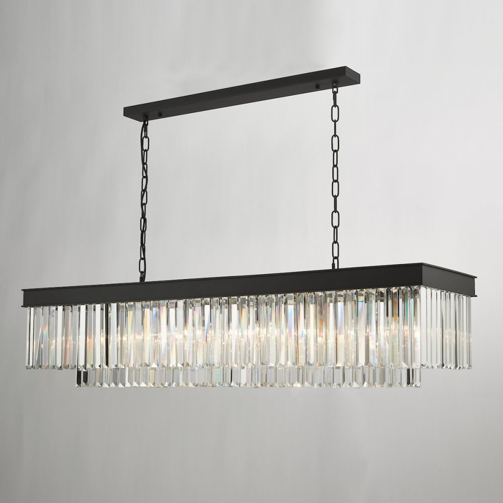 CEL6422 Celeus 6 Light Bar Pendant Anthracite & Crystal