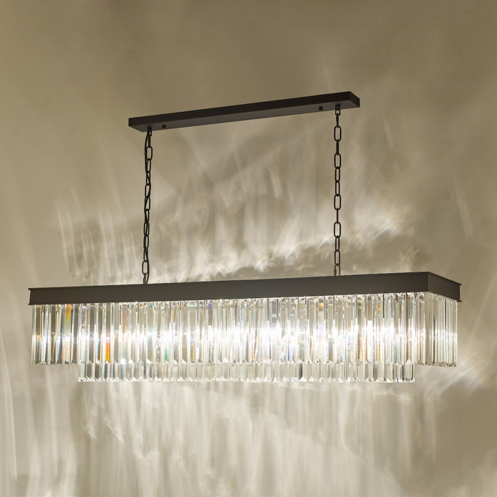 CEL6422 Celeus 6 Light Bar Pendant Anthracite & Crystal