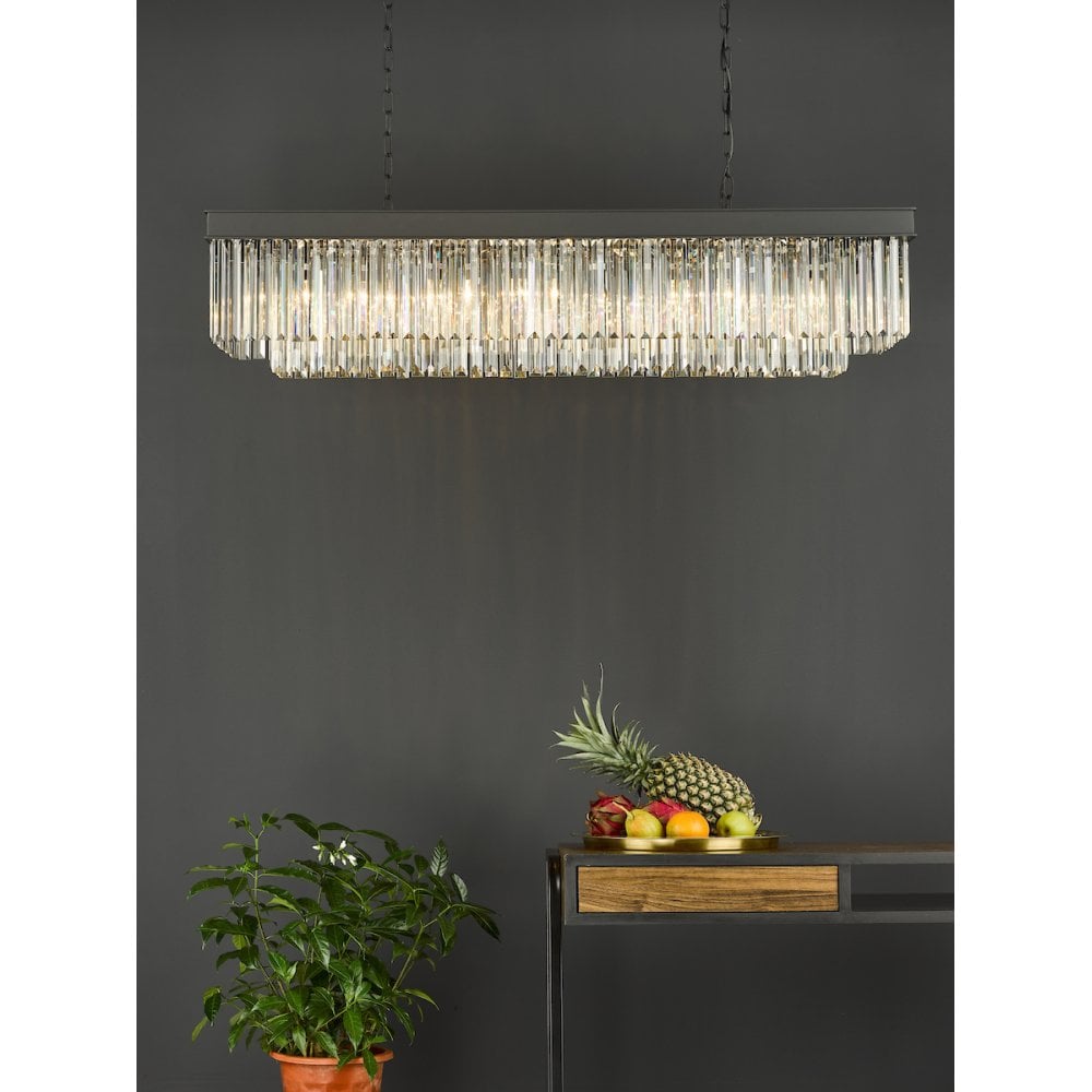 CEL6422 Celeus 6 Light Bar Pendant Anthracite & Crystal
