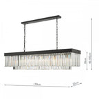 CEL6422 Celeus 6 Light Bar Pendant Anthracite & Crystal