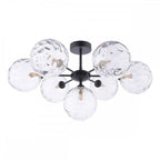 COH3422-12 Cohen 7 Light Semi Flush Matt Black Moulded Glass