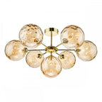 COH3435-11 Cohen 7 Light Semi Flush Polished Gold Champagne Glass