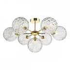 COH3435-11 Cohen 7 Light Semi Flush Polished Gold Champagne Glass