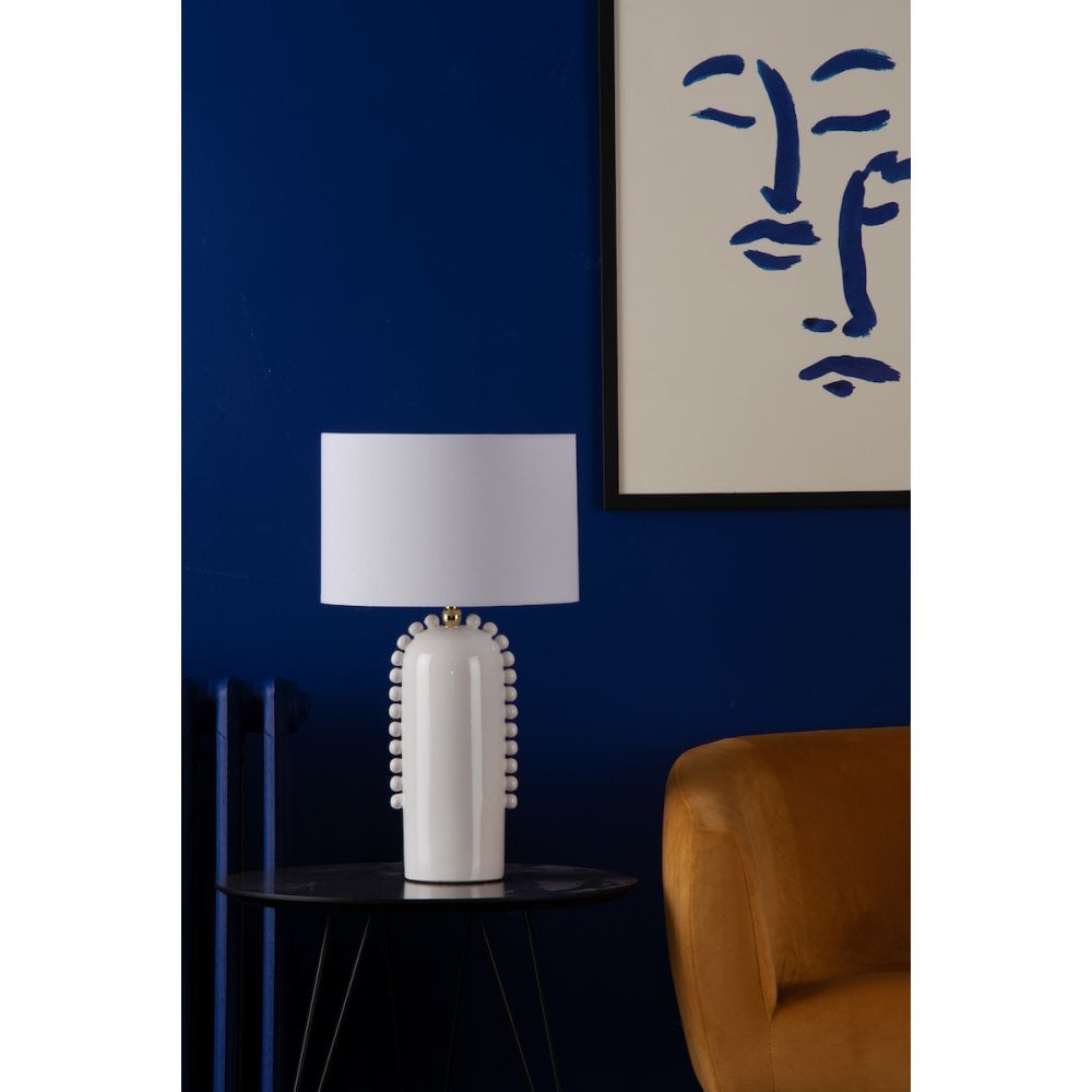 DOL4202 Dolce Table Lamp White Ceramic With Shade