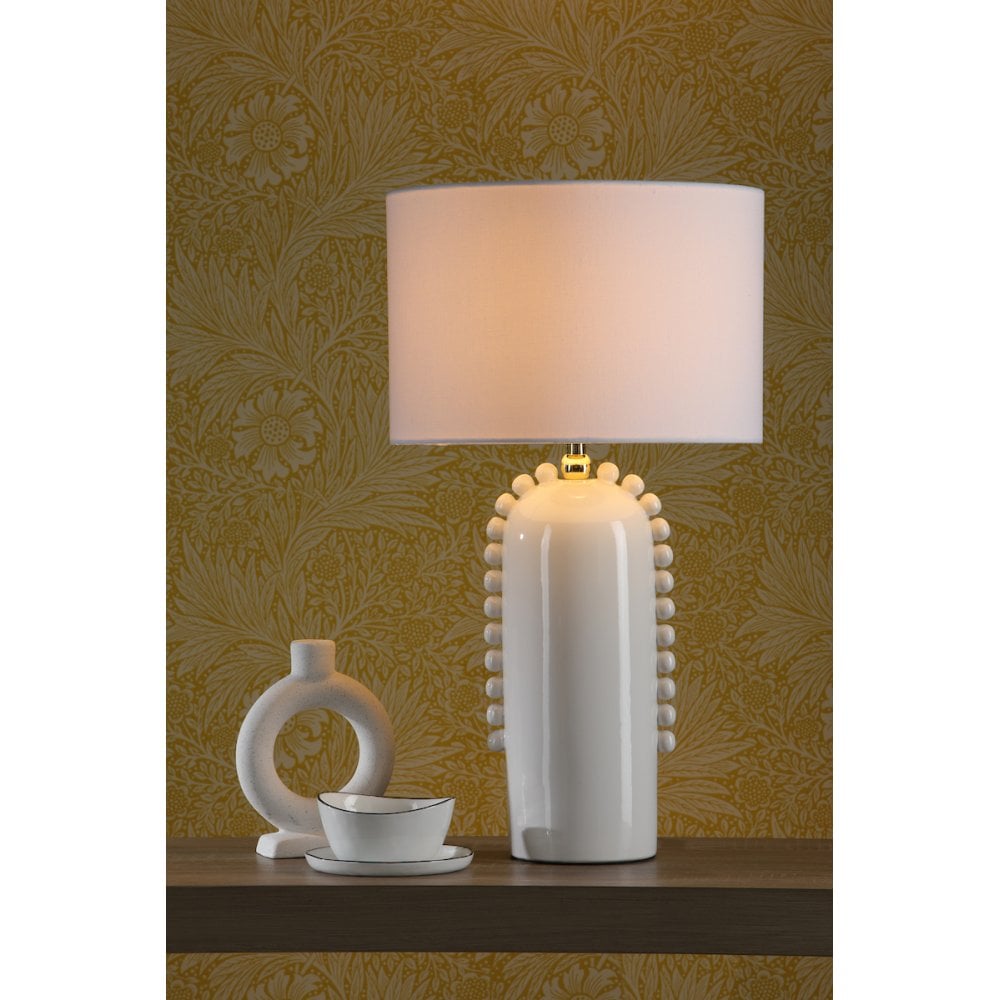 DOL4202 Dolce Table Lamp White Ceramic With Shade