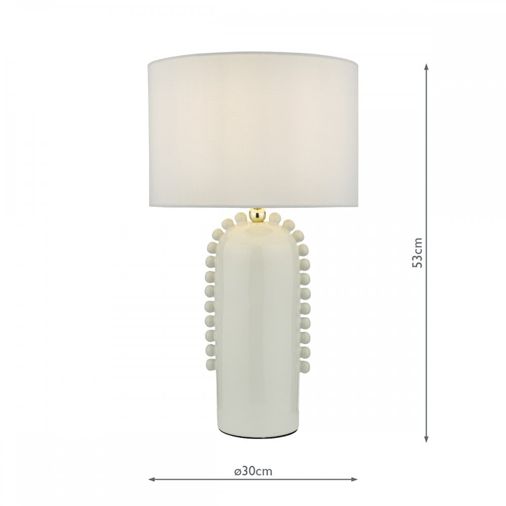 DOL4202 Dolce Table Lamp White Ceramic With Shade