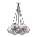 ELP342-10 Elpis 7 Light Cluster Pendant Polished Chrome Smoked Glass