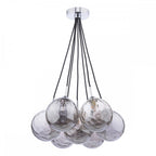 ELP342-10 Elpis 7 Light Cluster Pendant Polished Chrome Smoked Glass