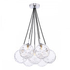 ELP342-12 Elpis 7 Light Cluster Pendant Polished Chrome Moulded Glass