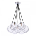 ELP342-12 Elpis 7 Light Cluster Pendant Polished Chrome Moulded Glass