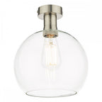 EME4861-E03 Emerson Semi Flush Antique Chrome Round Clear Glass