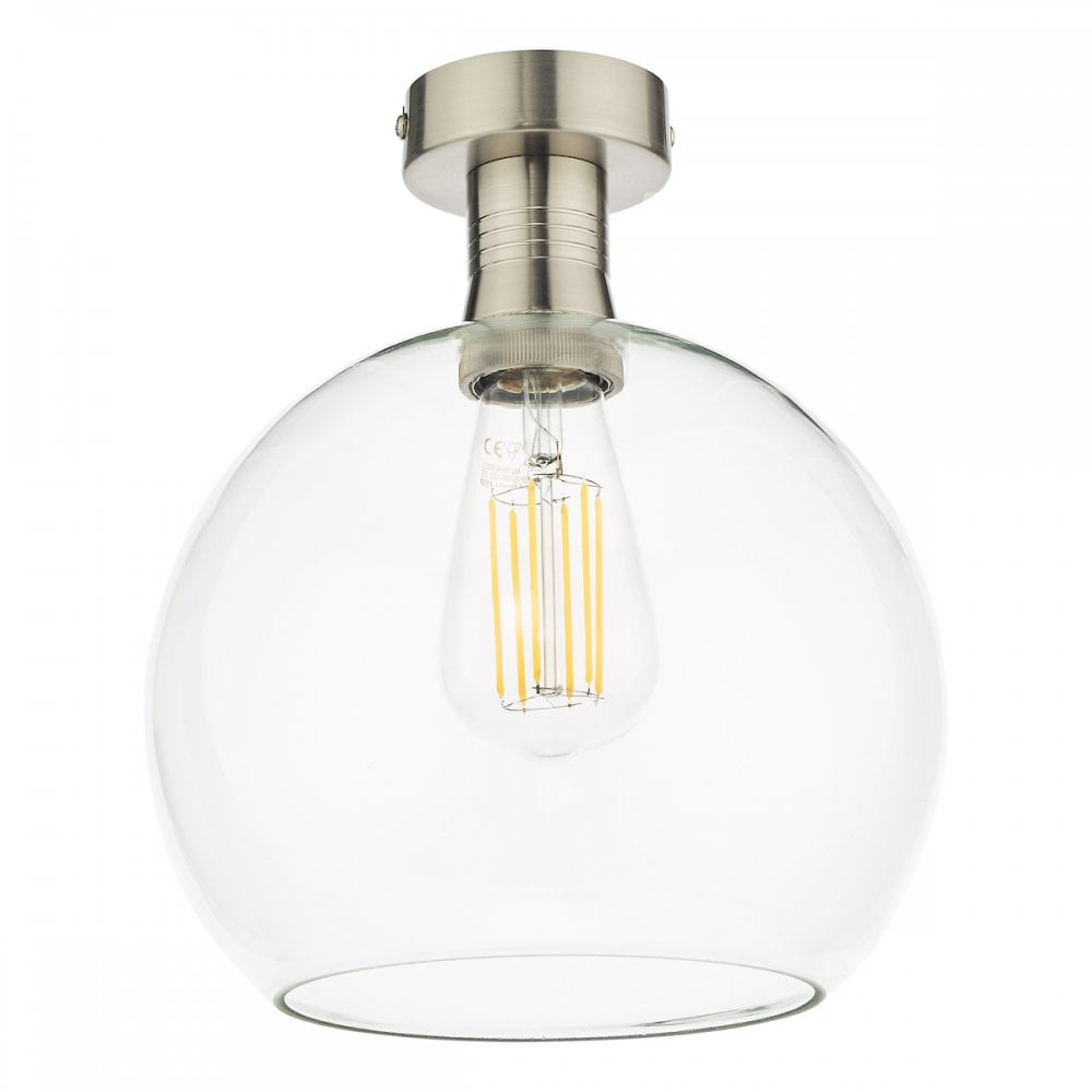 EME4861-E03 Emerson Semi Flush Antique Chrome Round Clear Glass