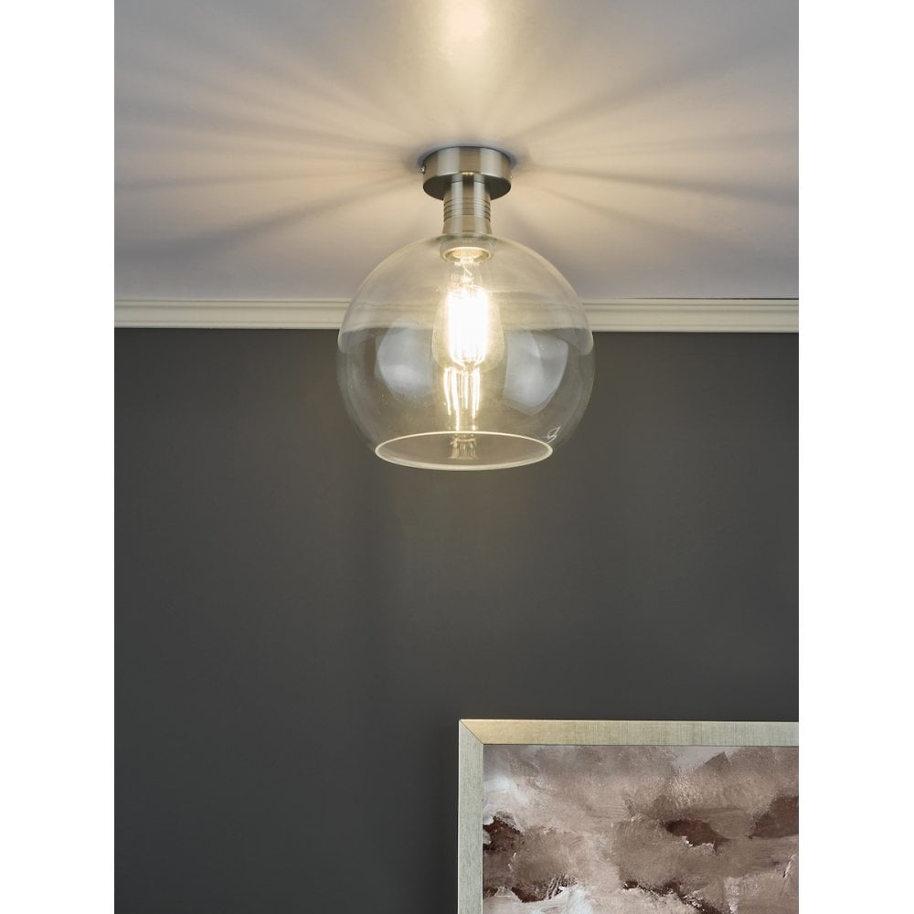 EME4861-E03 Emerson Semi Flush Antique Chrome Round Clear Glass