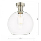 EME4861-E03 Emerson Semi Flush Antique Chrome Round Clear Glass