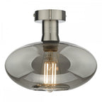 EME4861-E04 Emerson Semi Flush Antique Chrome Smoked Glass