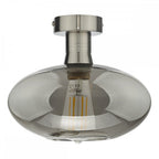 EME4861-E04 Emerson Semi Flush Antique Chrome Smoked Glass