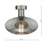 EME4861-E04 Emerson Semi Flush Antique Chrome Smoked Glass