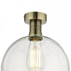 EME4875-E03 Emerson Semi Flush Antique Brass Round Clear Glass