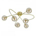 ETT6435 Etta 6 Light Semi Flush Polished Gold Champagne Glass