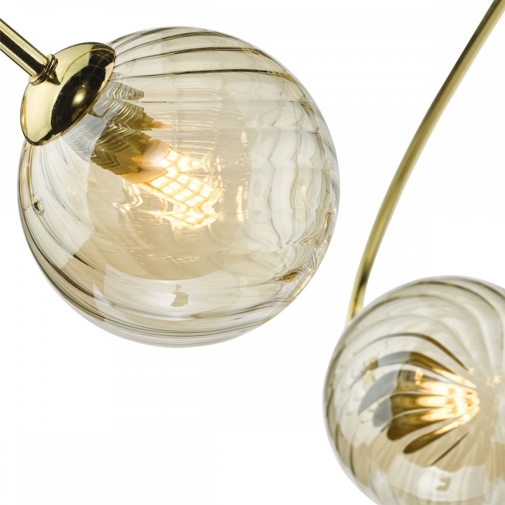 ETT6435 Etta 6 Light Semi Flush Polished Gold Champagne Glass