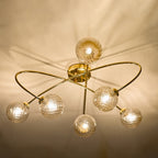ETT6435 Etta 6 Light Semi Flush Polished Gold Champagne Glass