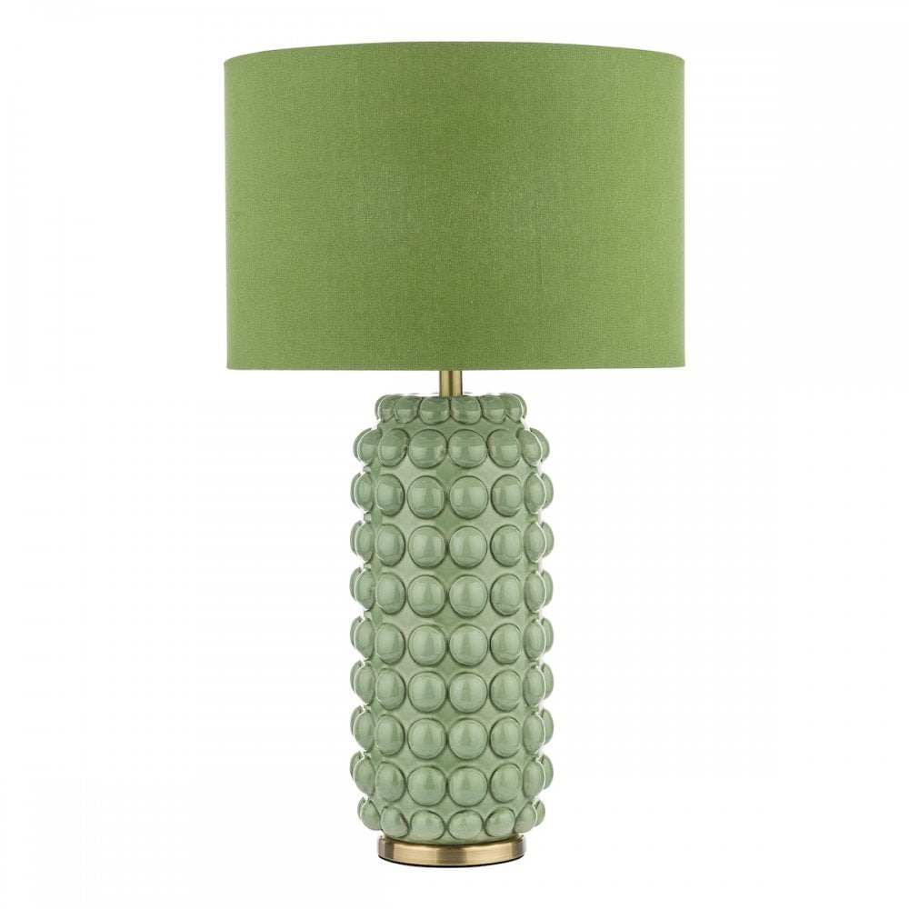 ETZ4224 Etzel Table Lamp Green Antique Brass With Shade
