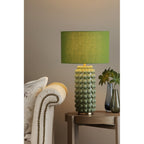 ETZ4224 Etzel Table Lamp Green Antique Brass With Shade