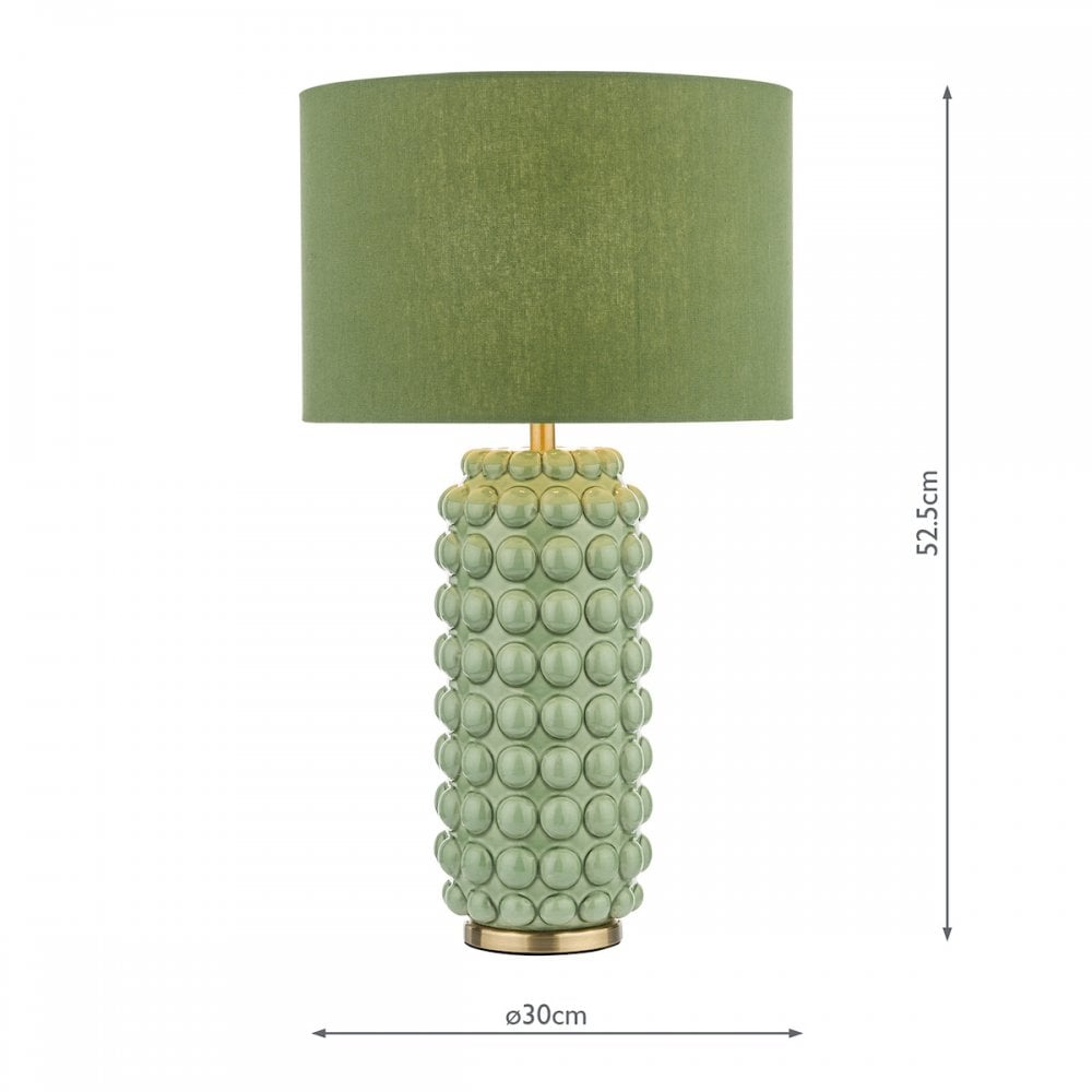 ETZ4224 Etzel Table Lamp Green Antique Brass With Shade