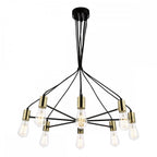 GAB0854 Gabriel 8 Light Pendant Satin Black Antique Gold