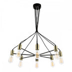 GAB0854 Gabriel 8 Light Pendant Satin Black Antique Gold