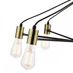 GAB0854 Gabriel 8 Light Pendant Satin Black Antique Gold