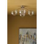 IZZ0450-12 Izzy 4 Light Semi Flush Polished Chrome Clear Dimpled Glass