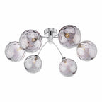 IZZ0650-10 Izzy 6 Light Semi Flush Polished Chrome Smoked Dimpled Glass
