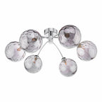IZZ0650-10 Izzy 6 Light Semi Flush Polished Chrome Smoked Dimpled Glass
