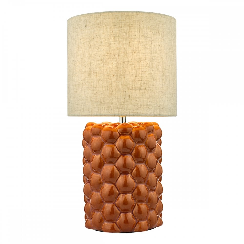 JAY4211 Jayden Table Lamp Orange Glaze With Shade