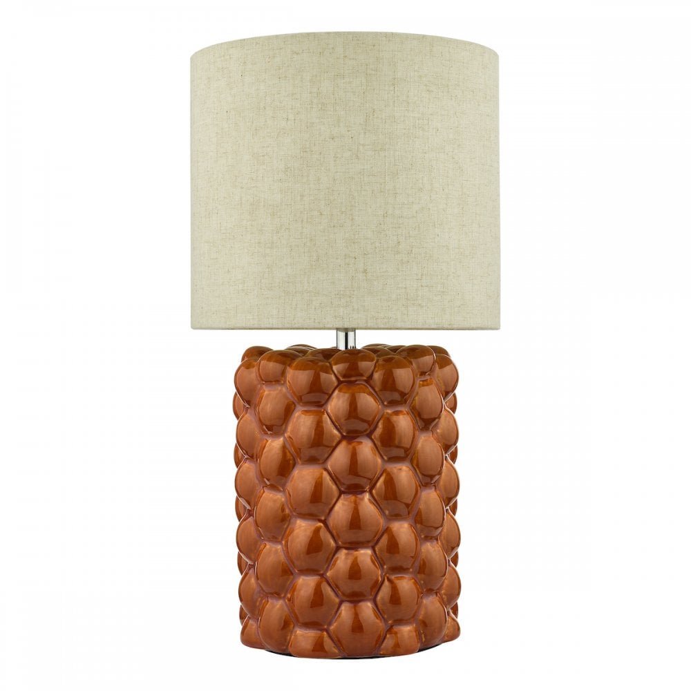 JAY4211 Jayden Table Lamp Orange Glaze With Shade