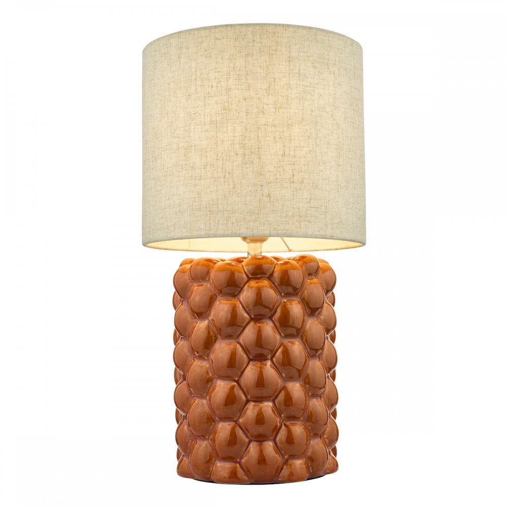 JAY4211 Jayden Table Lamp Orange Glaze With Shade