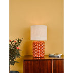 JAY4211 Jayden Table Lamp Orange Glaze With Shade