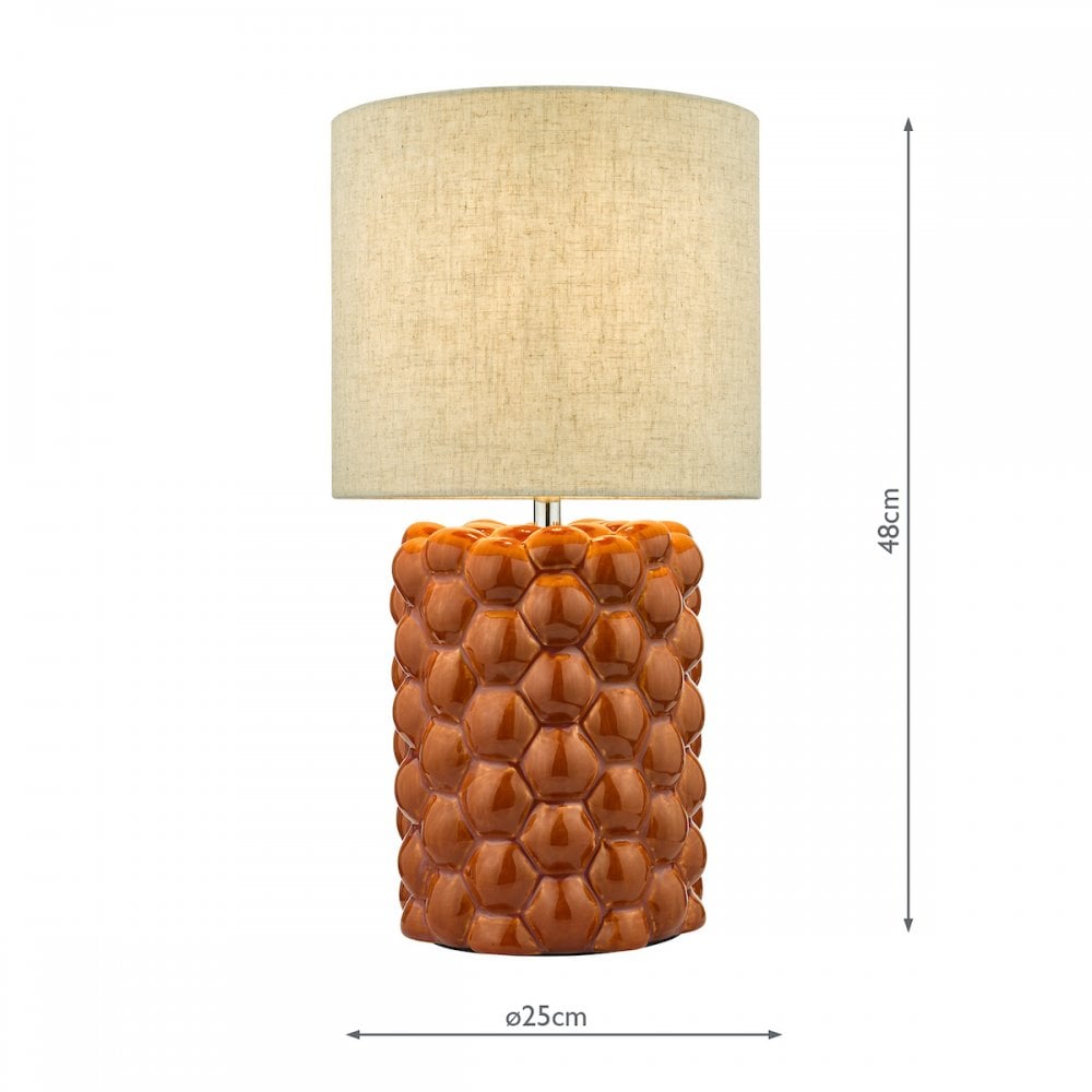 JAY4211 Jayden Table Lamp Orange Glaze With Shade