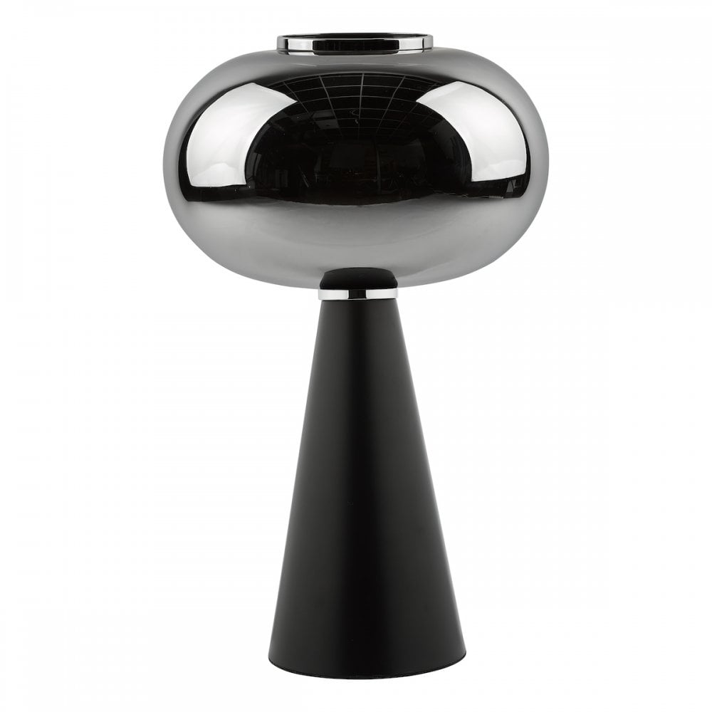 JEN4222 Jensen Table Lamp Smoked Glass Satin Black