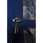 JEN4222 Jensen Table Lamp Smoked Glass Satin Black