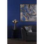 JEN4222 Jensen Table Lamp Smoked Glass Satin Black