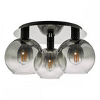 LYC5322 Lycia 3 Light Flush Matt Black Smoked Ombre Glass