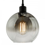 LYC8822 Lycia 3 Light Cluster Pendant Matt Black Smoked Ombre Glass